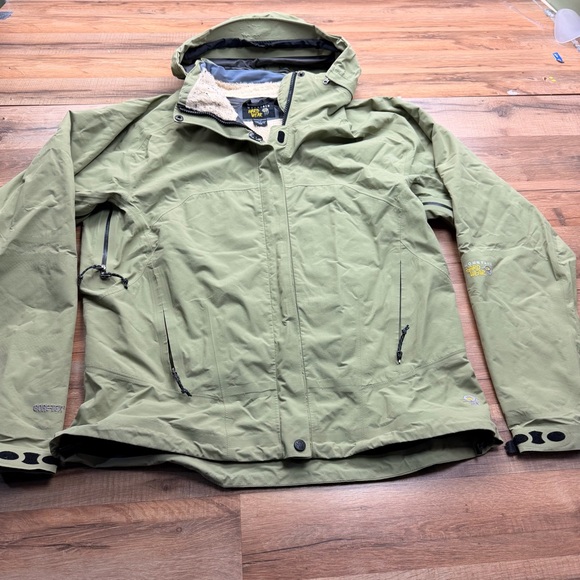 Mountain Hardwear Goretex Jacket Womens Size L/G Green Parka Hood - Picture 4 of 10